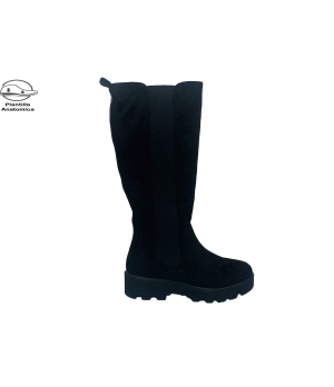 BOTA ALTA  ELASTICO NEGRO