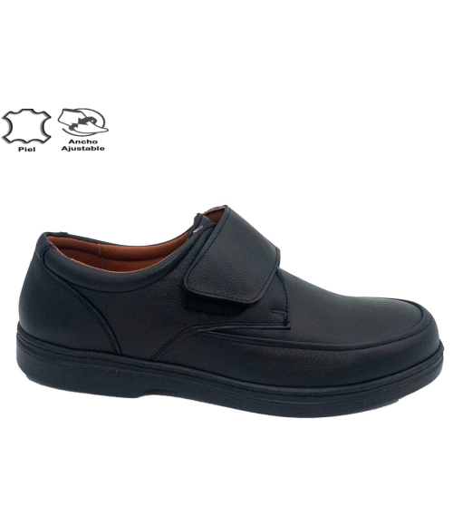 COPETE VELCRO PIEL NEGRO