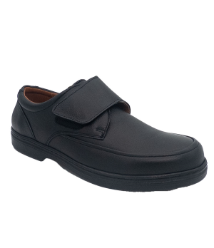 COPETE VELCRO PIEL NEGRO