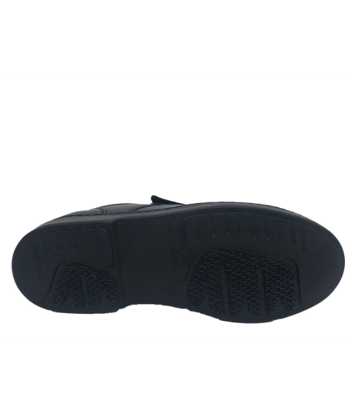 COPETE VELCRO PIEL NEGRO