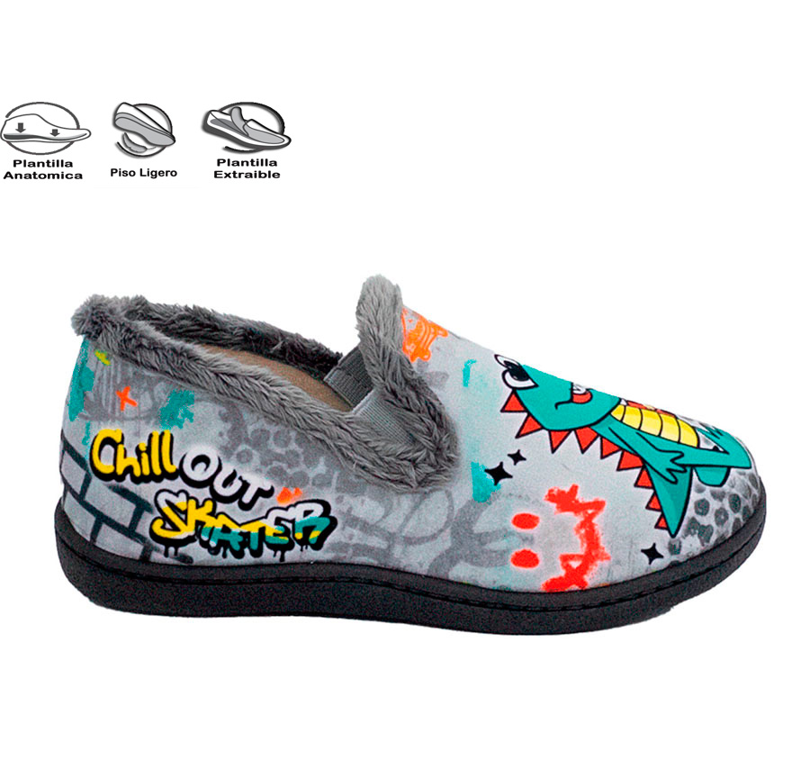 COPETE "DINO PATIN" GRIS