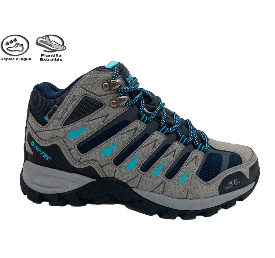 CORZO MID WP WOMEN GRIS/AZUL