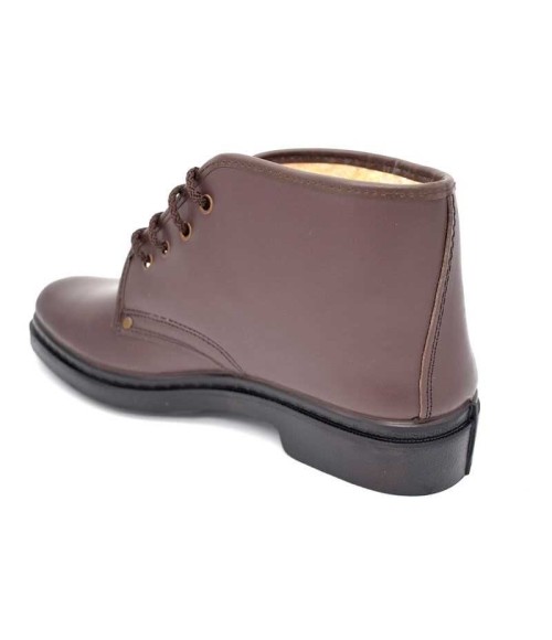 BOTA PIEL CORDON MARRON PARA HOMBRE CANOS 010 PISO VULCANIZADO