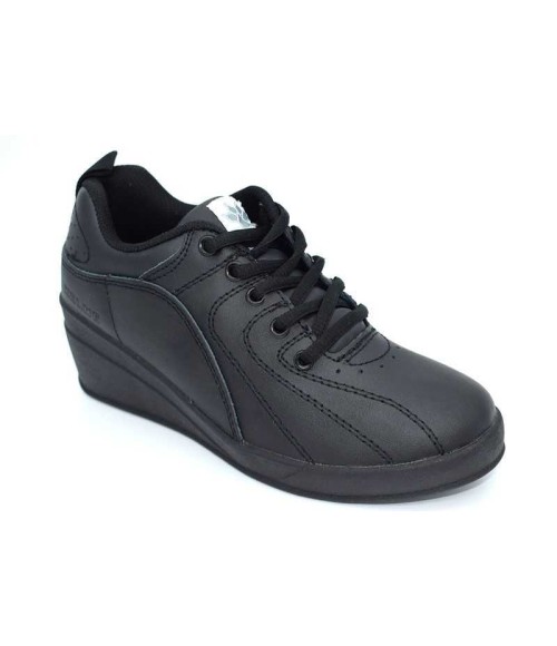 ZAPATILLA DEPORTIVA PARA MUJER KELME PIEL CUÑA PATTY CORDON NEGRO