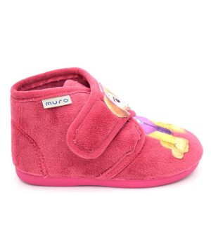 ZAPATILLA DE CASA PARA NIÑA MURO BOTA VELCRO PATRULLA CANINA ROSA