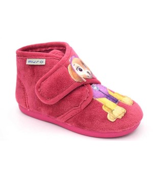 ZAPATILLA DE CASA PARA NIÑA MURO BOTA VELCRO PATRULLA CANINA ROSA