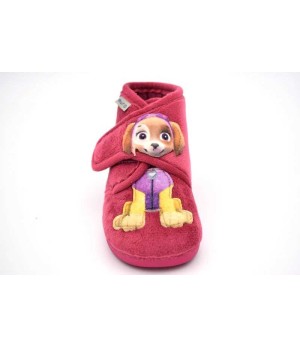 ZAPATILLA DE CASA PARA NIÑA MURO BOTA VELCRO PATRULLA CANINA ROSA