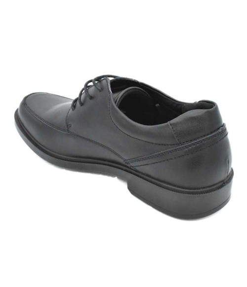 BLUCHER PIEL ZAPATO CONFORT CORDÓN NEGRO DE HOMBRE PLANTILLA ANATÓMICA