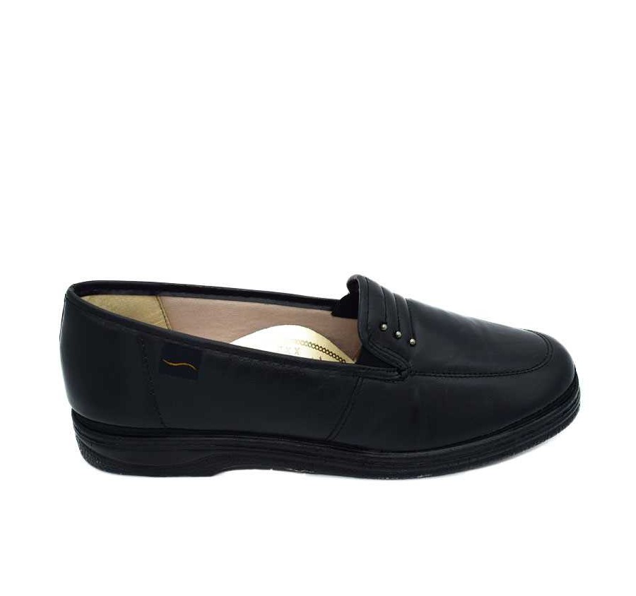 Zapato horma ancha mujer velcro negro del Doctor Cutillas Numero 37 - Color  NEGRO